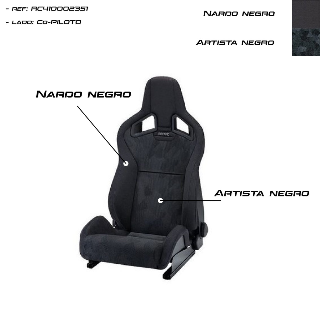 Asiento RECARO Sportster CS Artista Negro/Nardo Negro Copiloto - Imagen 3 RECARO APEXCORSE