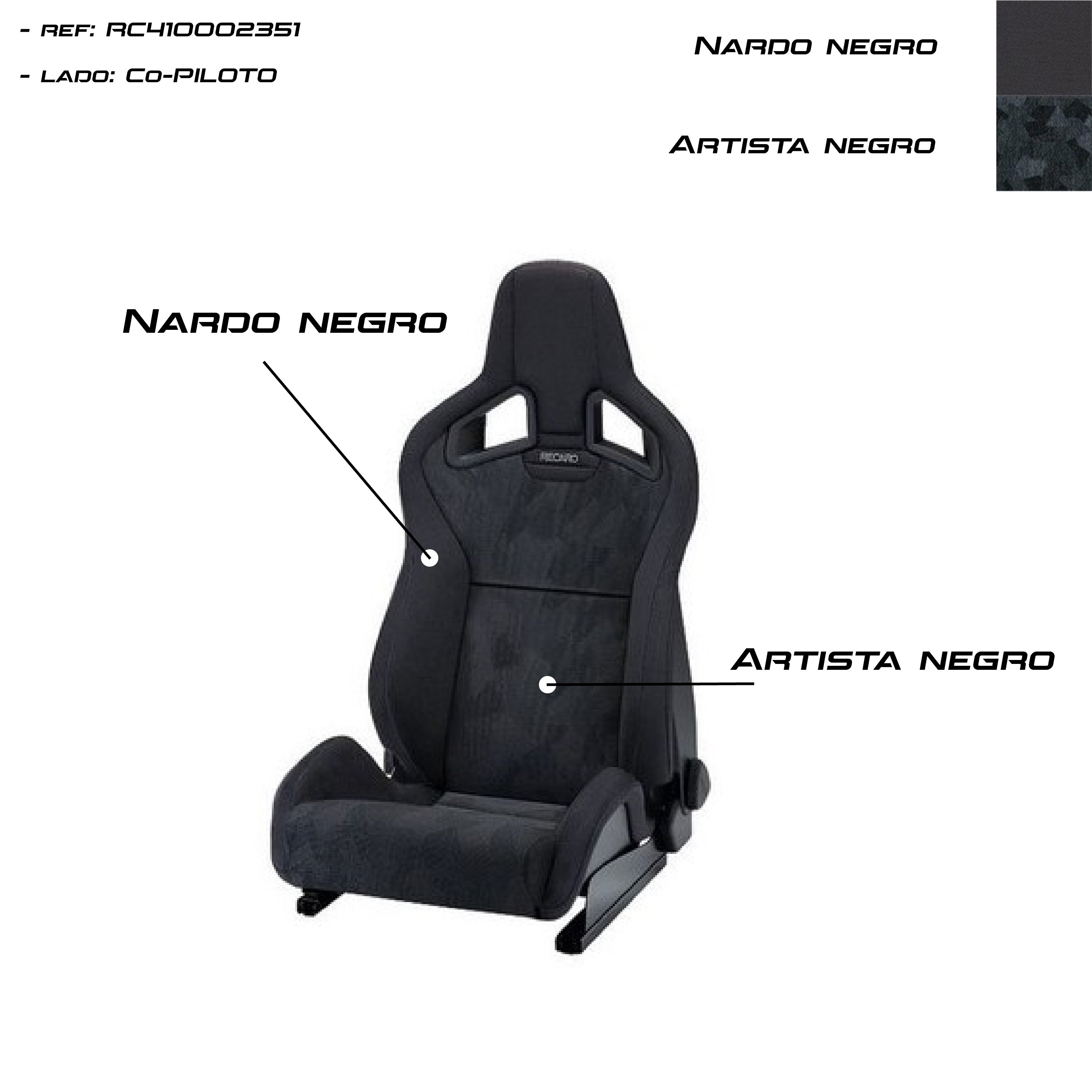 Asiento RECARO Sportster CS Artista Negro/Nardo Negro Copiloto - Imagen 3 RECARO APEXCORSE
