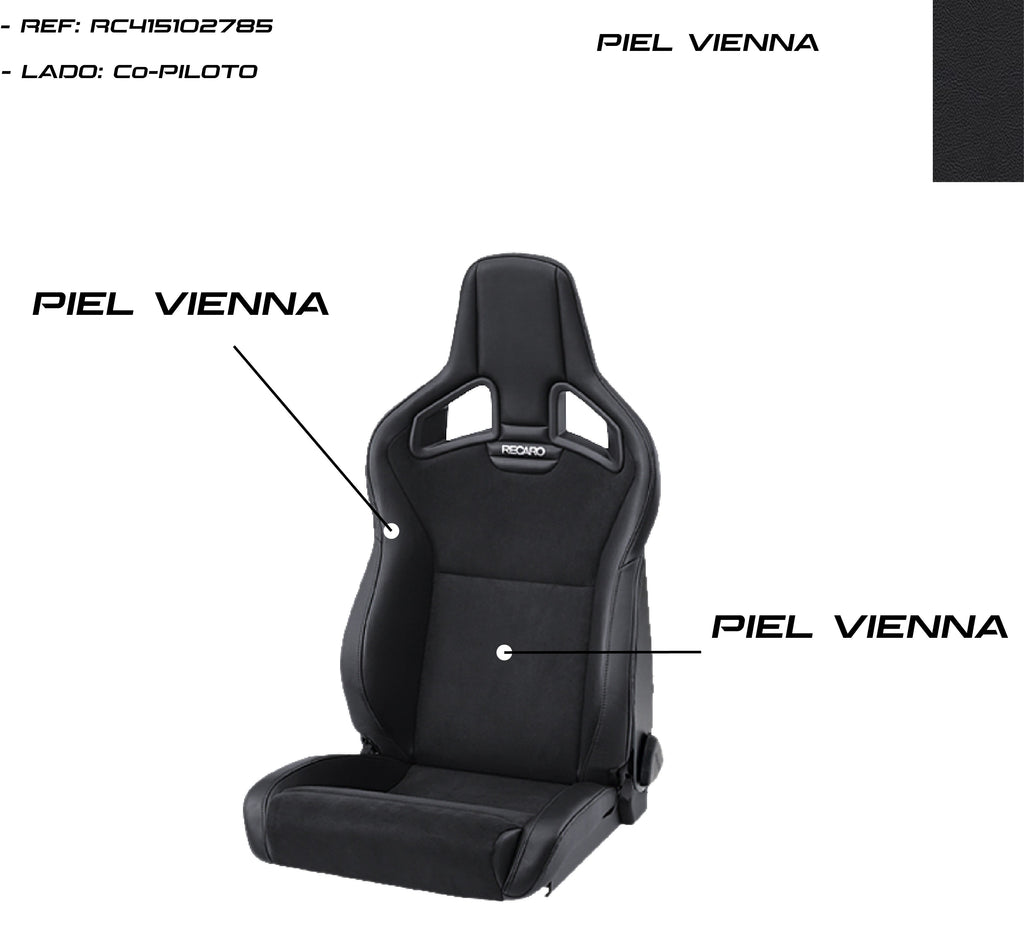 Asiento RECARO Cross Sportster CS Airbag Calefaccion Piel Vienna Negro Copiloto - Imagen 5 RECARO APEXCORSE