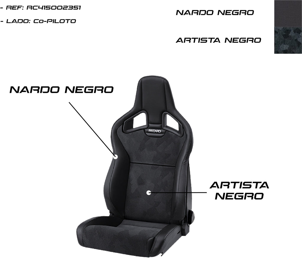 Asiento RECARO Cross Sportster CS Airbag Artista Negro/Nardo Negro Copiloto - Imagen 5 RECARO APEXCORSE