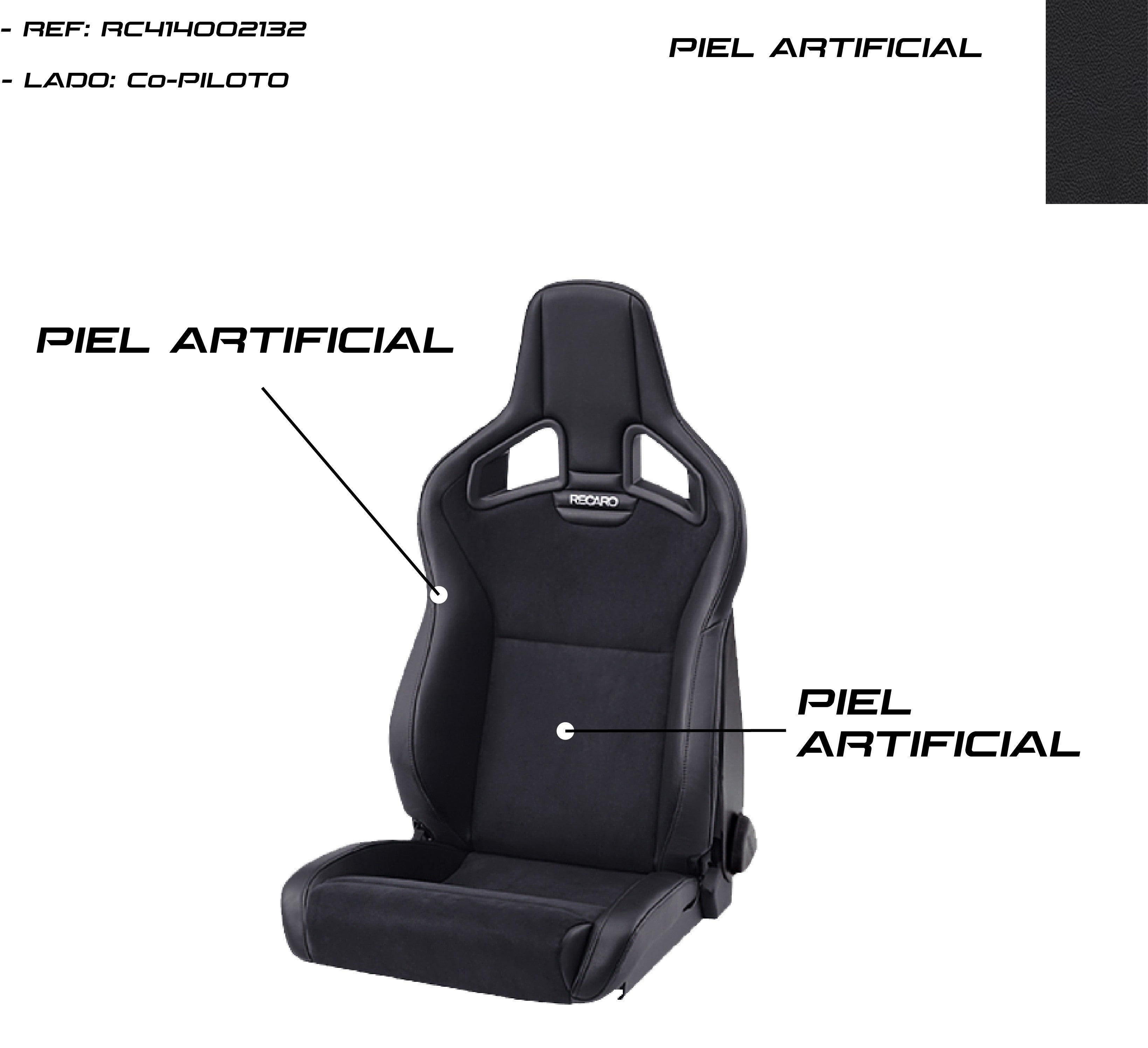 Asiento RECARO Cross Sportster CS Piel Artificial Negro Copiloto - Imagen 5 RECARO APEXCORSE