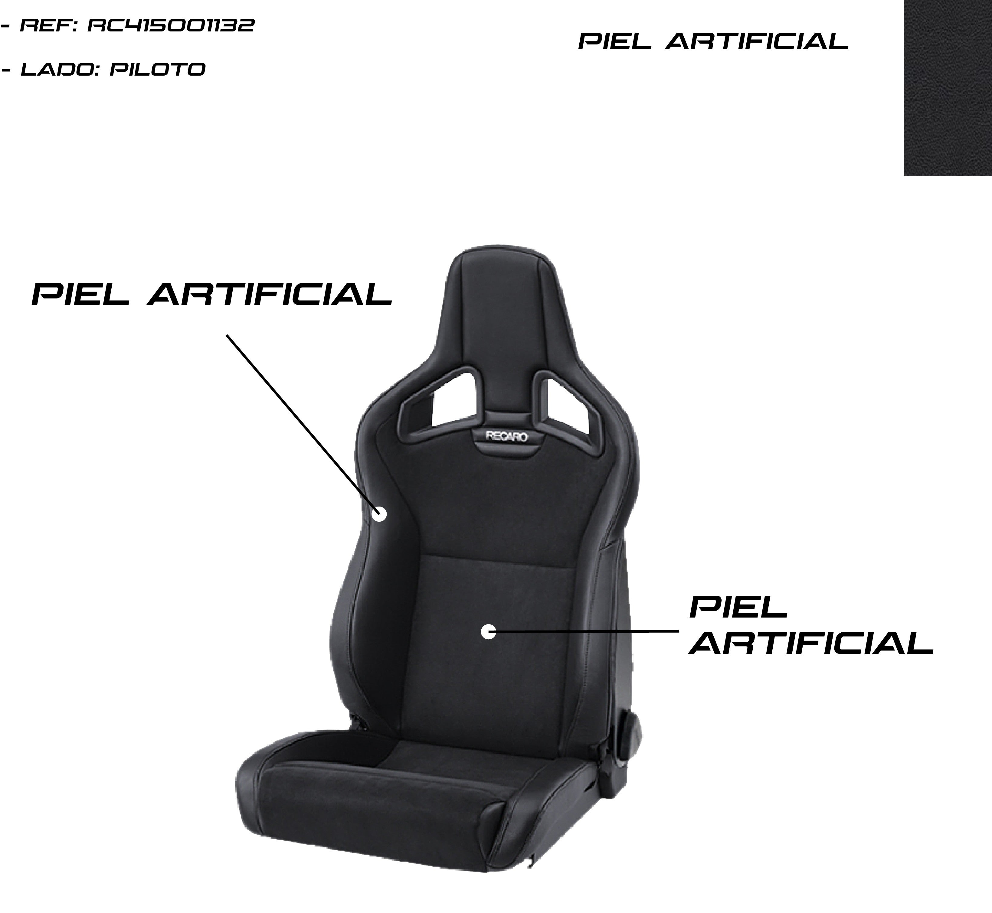 Asiento RECARO Cross Sportster CS Airbag Piel Artificial Negro Piloto - Imagen 5 RECARO APEXCORSE