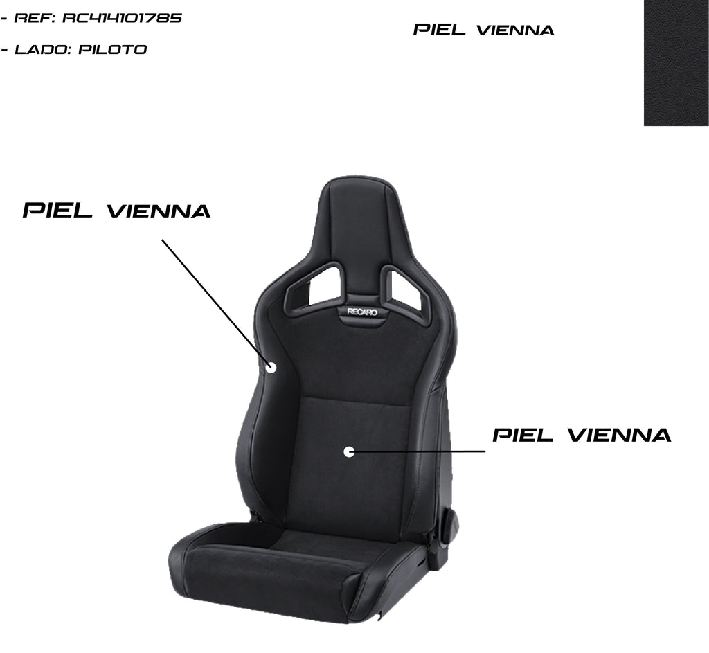 Asiento RECARO Cross Sportster CS Calefaccion Piel Vienna Negro Piloto - Imagen 5 RECARO APEXCORSE