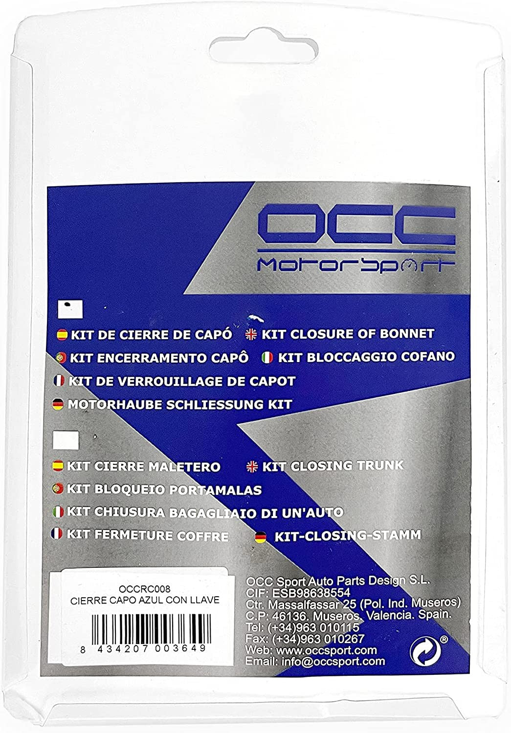 Sparco Kit Cierre Capot Llave Negro/Plata Carbono Occ Motorsport - Sparco | APEXCORSE imagen 7