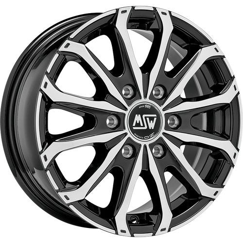 OZ LLANTA MSW 48 VAN 6 HOLES 6,5x16 6x130 ET 62 NEGRO BRILLANTE PULIDO