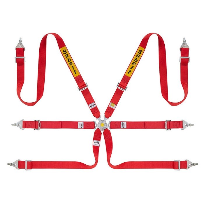 Sparco Arnes Rally 6 Puntos Acero 2" Fia8853-2016 Rojo - Sparco original | APEXCORSE