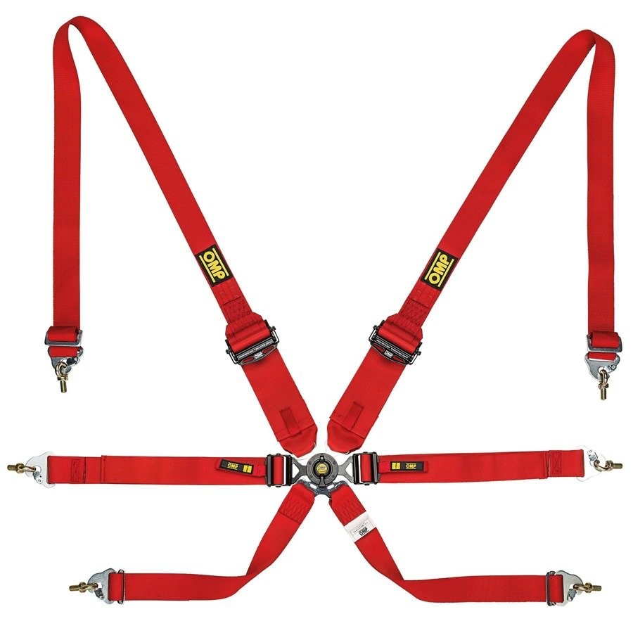 ARNES OMP 6 PUNTOS ONE 3"+2" ENDURANCE PULL DOWN - FIA 8853-2016 ROJO - OMP original APEXCORSE imagen 1