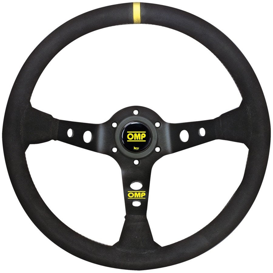 VOLANTE OMP CORSICA ANTE 350MM BRAZOS NEGRO - DETALLE AMARILLO - OMP original APEXCORSE imagen 1