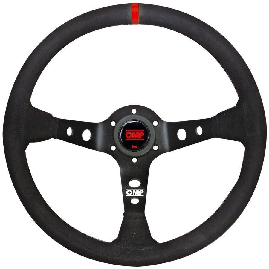 VOLANTE OMP CORSICA ANTE 350MM BRAZOS NEGRO -DETALLE ROJO - OMP original APEXCORSE imagen 1