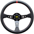 VOLANTE OMP CORSICA PIEL 350MM BRAZOS NEGRO - DETALLE ROJO - OMP original APEXCORSE imagen 1