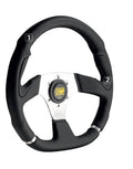 VOLANTE OMP CROMO PIEL 350MM ANCHO/330MM ALTO NEGRO/CROMO - OMP original APEXCORSE imagen 1