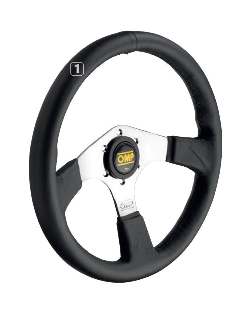 VOLANTE OMP ASSO PIEL 350MM BRAZOS CROMO - OMP original APEXCORSE imagen 1