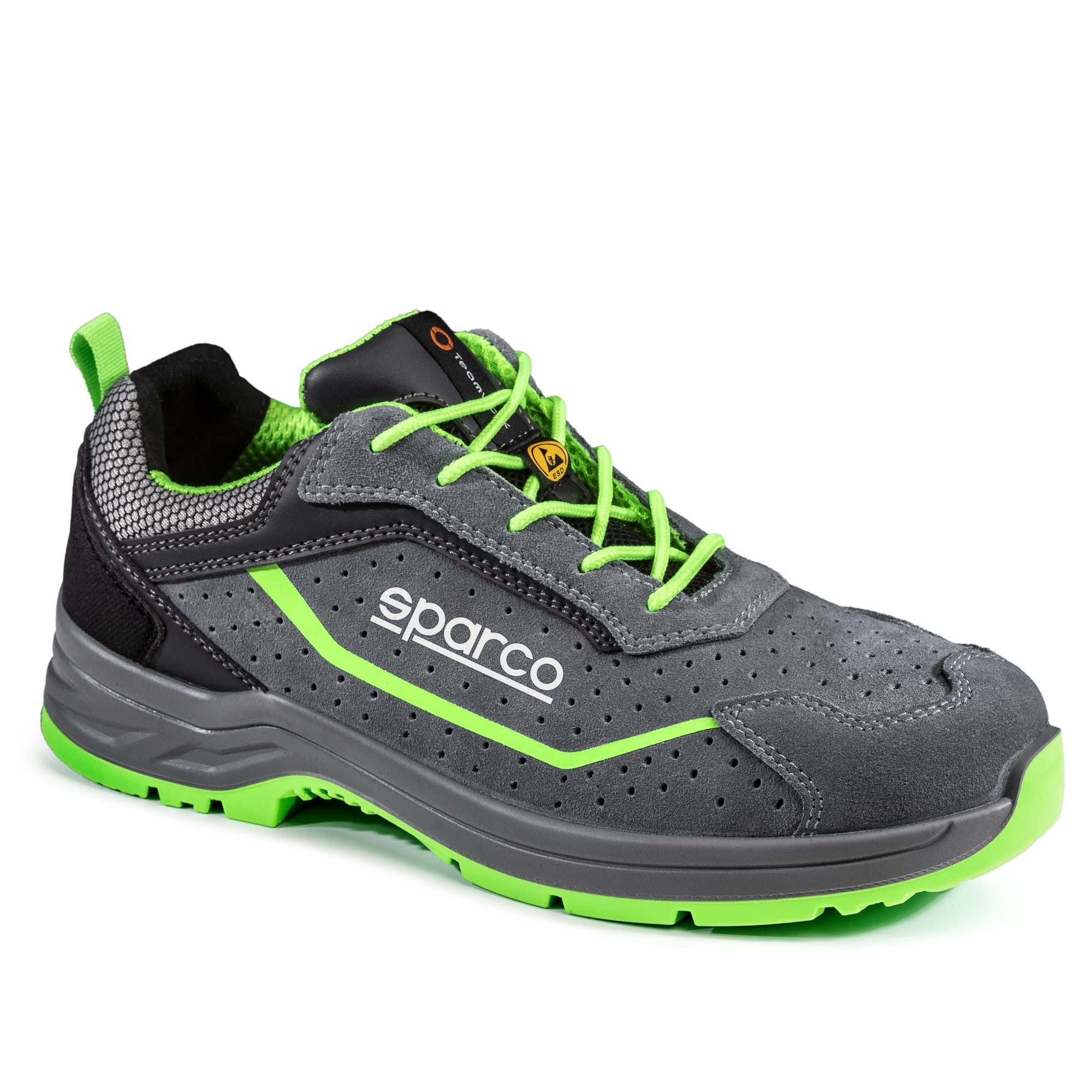 Zapato Seguridad Sparco Indy Felix S1P Esd Talla 48 Gris/Verde Fluor - Sparco original | APEXCORSE