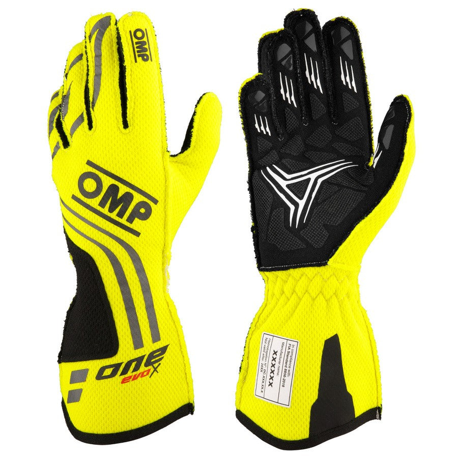 GUANTES OMP ONE EVO-X MY24 FIA 8856-2018 AMARILLO FLUO TALLA XL - OMP original APEXCORSE imagen 1