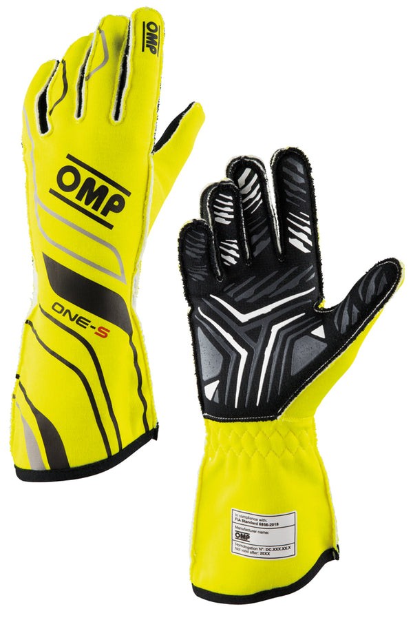 GUANTES OMP ONE-S FIA 8856-2018 AMARILLO FLUO TALLA XS - OMP original APEXCORSE imagen 1