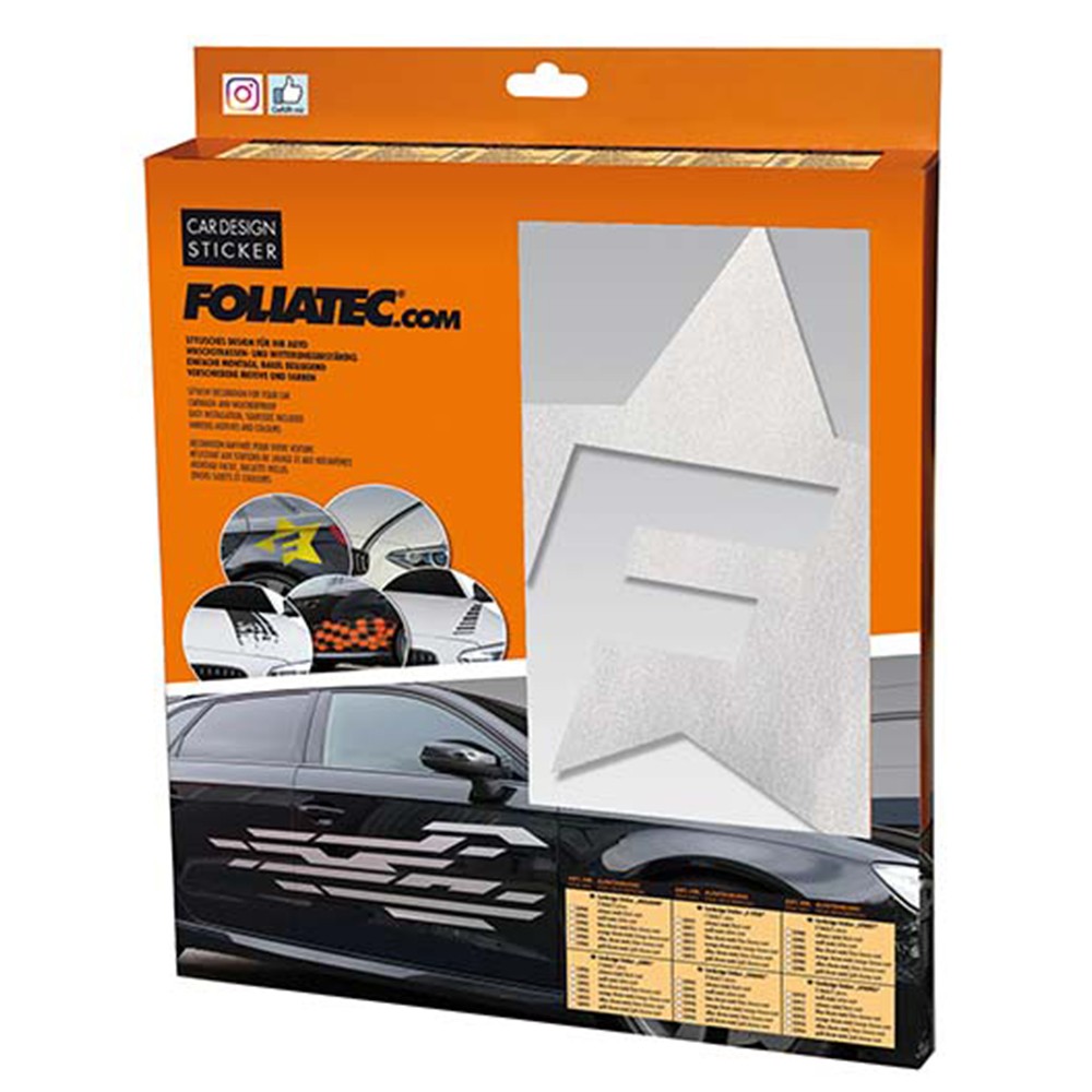 FOLIATEC Vinilo Decorativo Para Coche Diseéo F-Star Plata - FOLIATEC original APEXCORSE