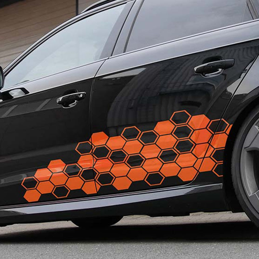 FOLIATEC Vinilo Decorativo Para Coche Diseéo Hexagon Naranja - Imagen 3 FOLIATEC APEXCORSE