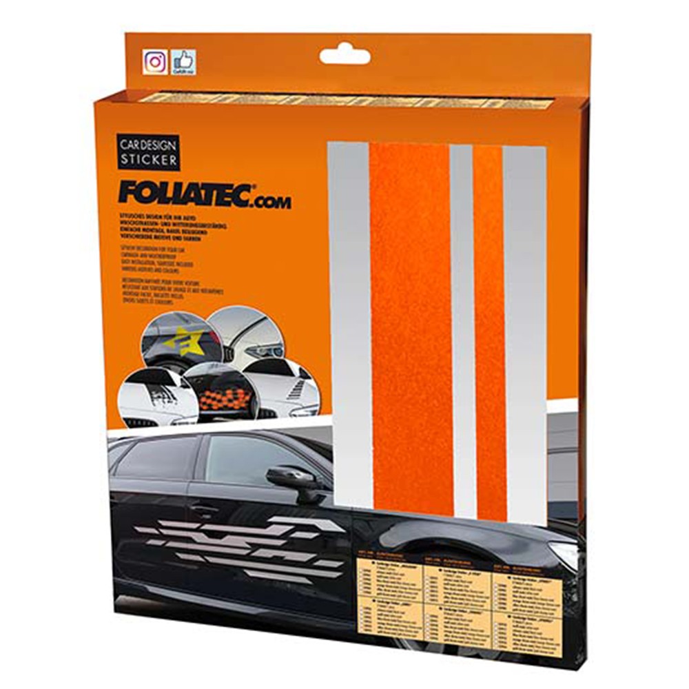FOLIATEC Vinilos Decorativos Para Coche Diseéo Líneas Naranja - FOLIATEC original APEXCORSE