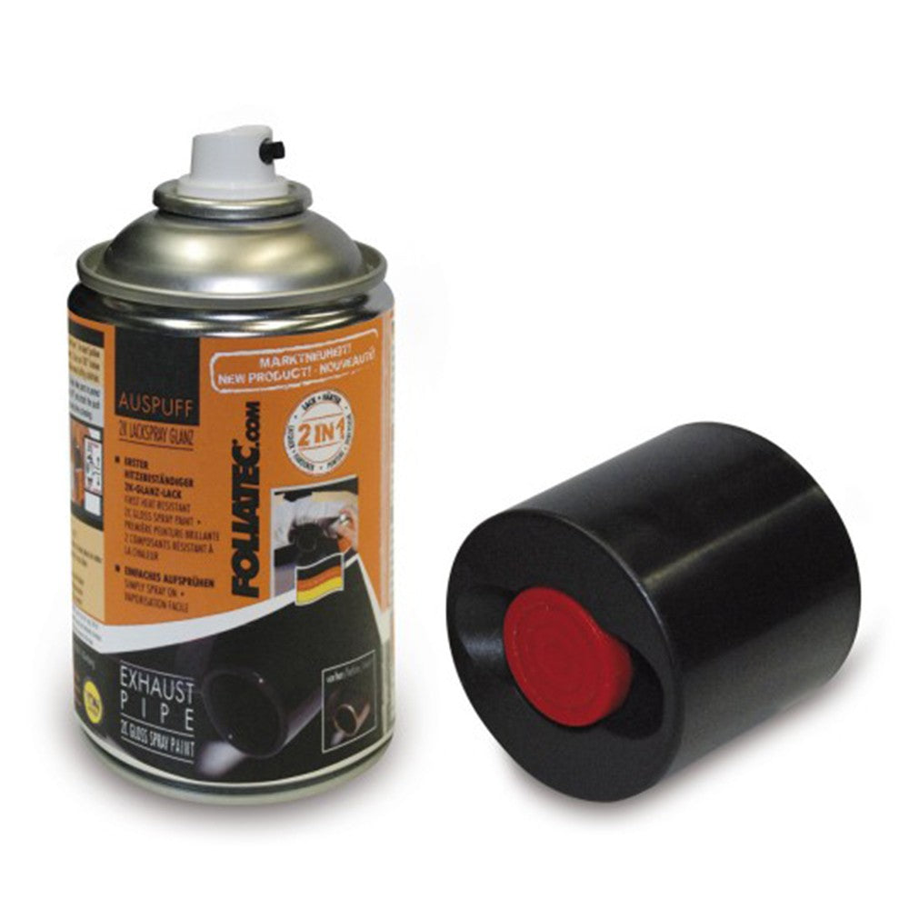 FOLIATEC Spray Pintura 2C Para Escape Negra Brillante 250 ml - Imagen 2 FOLIATEC APEXCORSE