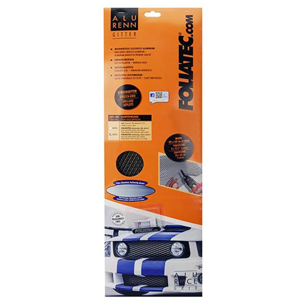 FOLIATEC Rejilla De Aluminio Malla Media Negra 1 Pieza 20 x 120 Cm - FOLIATEC original APEXCORSE