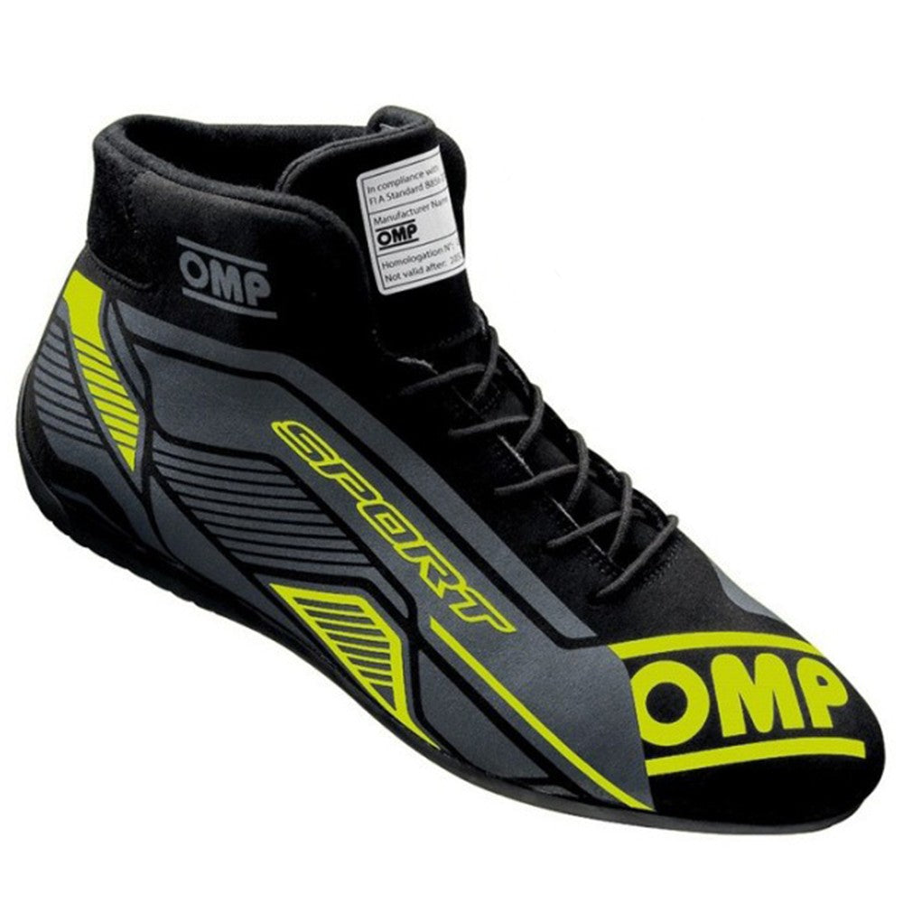ZAPATILLAS OMP SPORT FIA 8856-2018 NEGRO/AMARILLO FLUO TALLA 38 - OMP original APEXCORSE imagen 2
