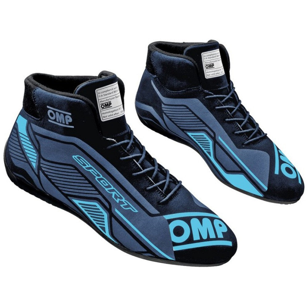 ZAPATILLAS OMP SPORT FIA 8856-2018 NEGRO/CIAN TALLA 45 - OMP original APEXCORSE imagen 2