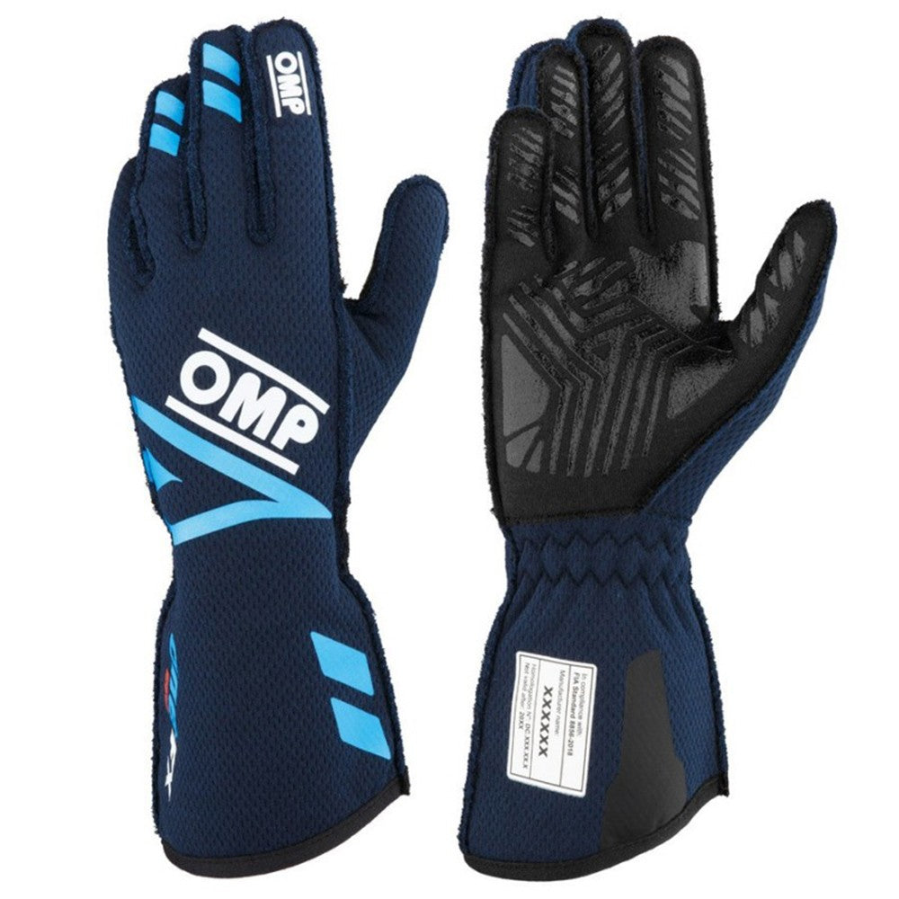 GUANTES OMP ONE EVO FX FIA 8856-2018 AZUL MARINO/CIAN TALLA M - OMP original APEXCORSE imagen 2