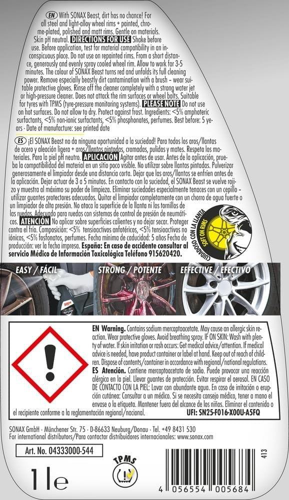 SONAX BESTIA LIMPIADOR DE LLANTAS - Imagen 2 SONAX APEXCORSE