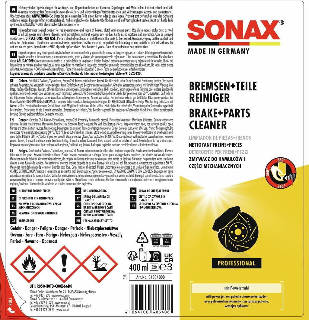 SONAX LIMPIADOR DE PIEZAS+FRENOS - Imagen 2 SONAX APEXCORSE