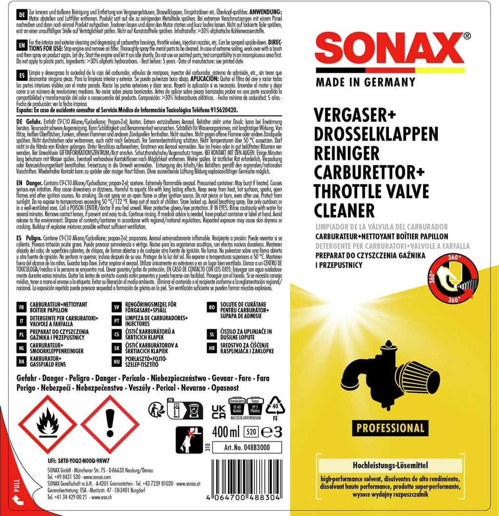 SONAX LIMPIADOR DE LA VÁLVULA DEL CARBURADOR - Imagen 2 SONAX APEXCORSE