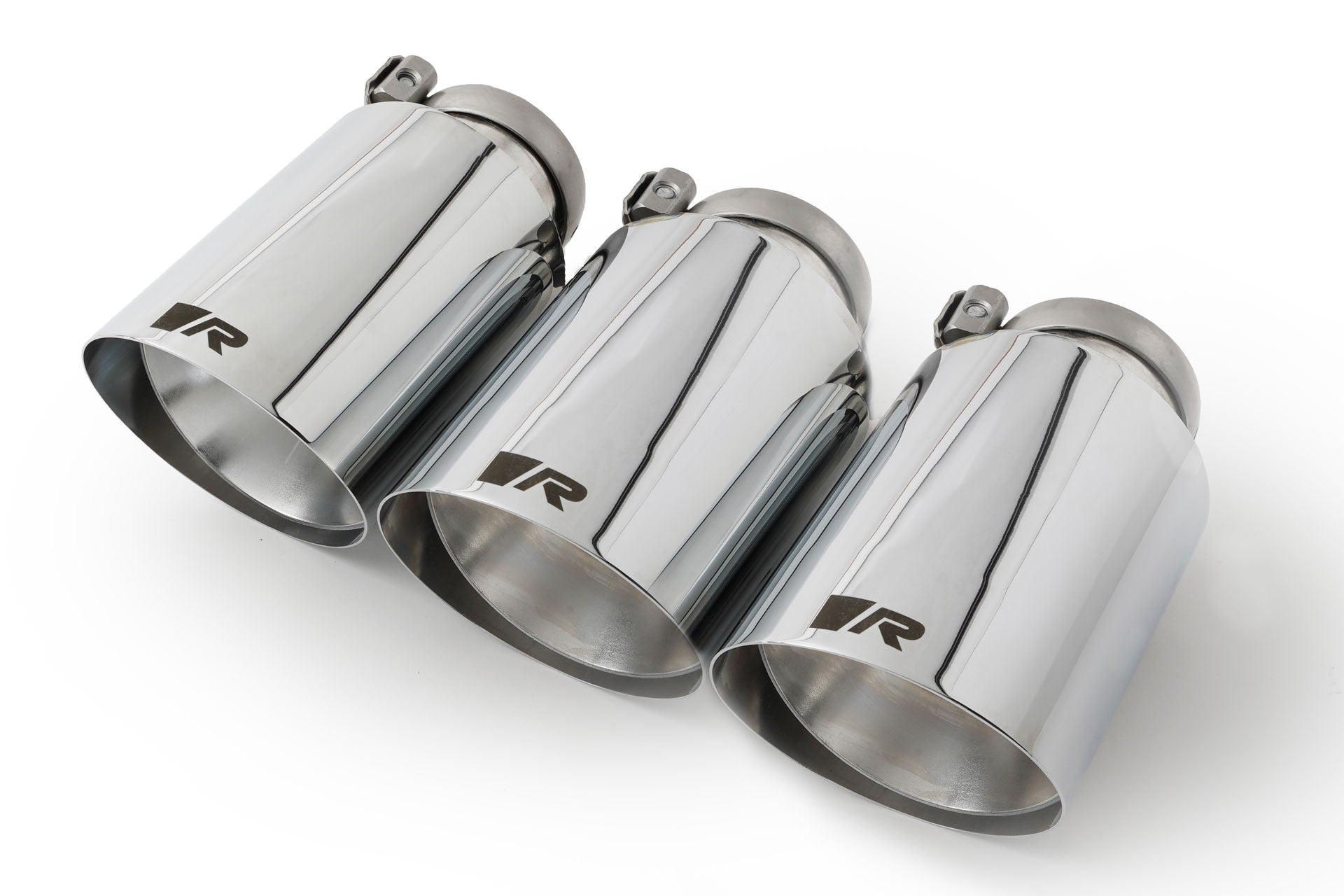 Set De 3 Colas REMUS De 102Mm Corte Recto Y Angulado Cromo - REMUS original | APEXCORSE