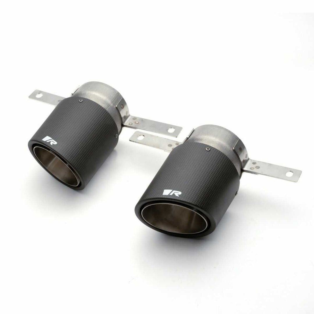 Set De 2 Colas REMUS 102Mm Anguladas Y Ladeadas En Carbono Para Paragolpes Original - REMUS original | APEXCORSE