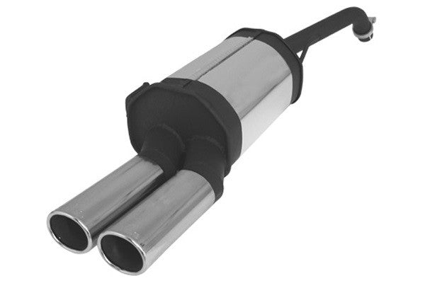 ESCAPE TRASERO REMUS 2 COLAS DE 82X67MM CROMO