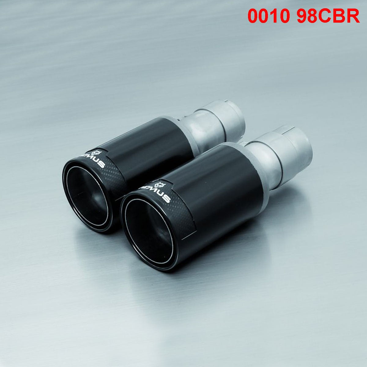 Set De 2 Colas REMUS De 98Mm Cromo Negro Con Insercion De Carbono - REMUS original | APEXCORSE