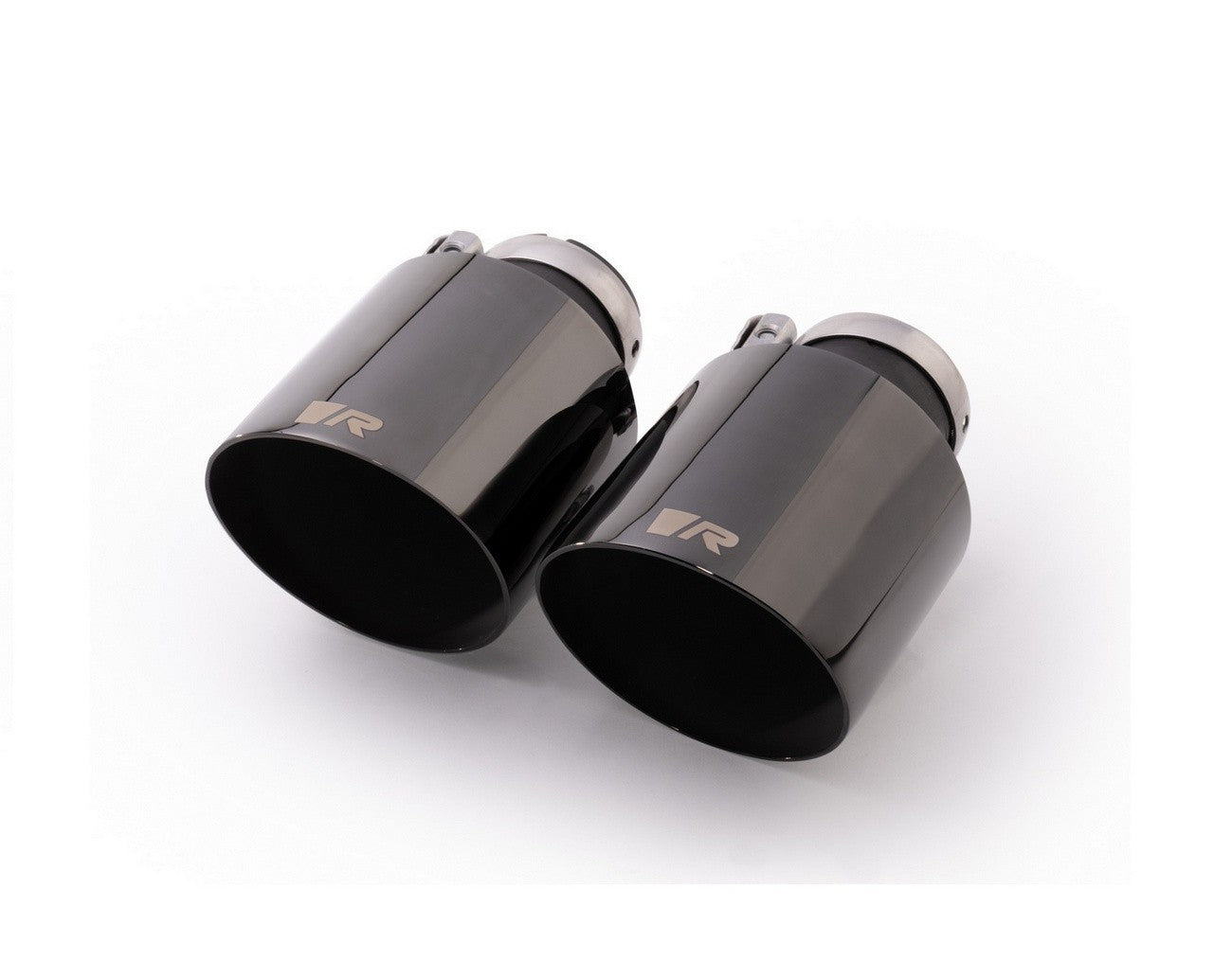 Set De 2 Colas REMUS De 102Mm(Corta) Corte Recto Y Angulado Cromo Negro - REMUS original | APEXCORSE