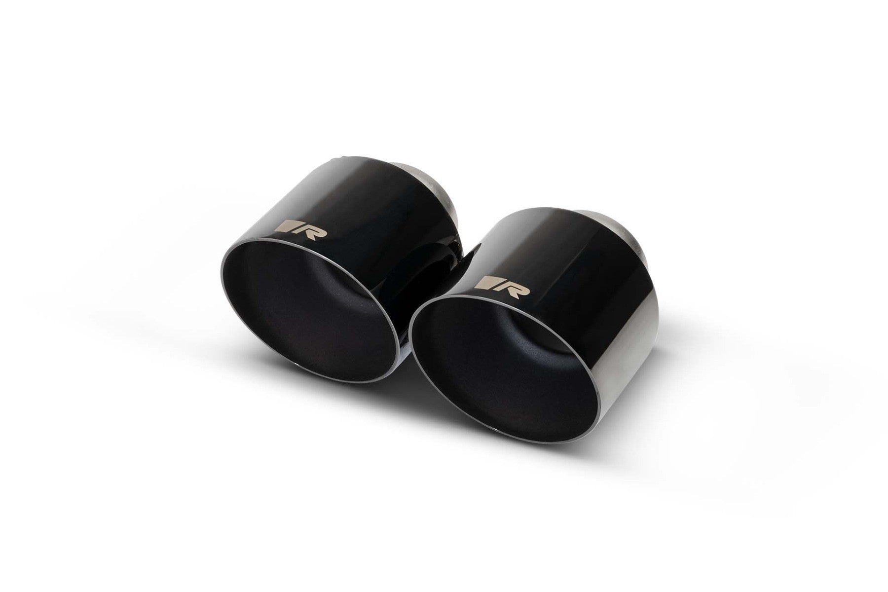 Set De 2 Colas REMUS 115Mm(Corta) Corte Recto Angulado Cromo Negro - REMUS original | APEXCORSE