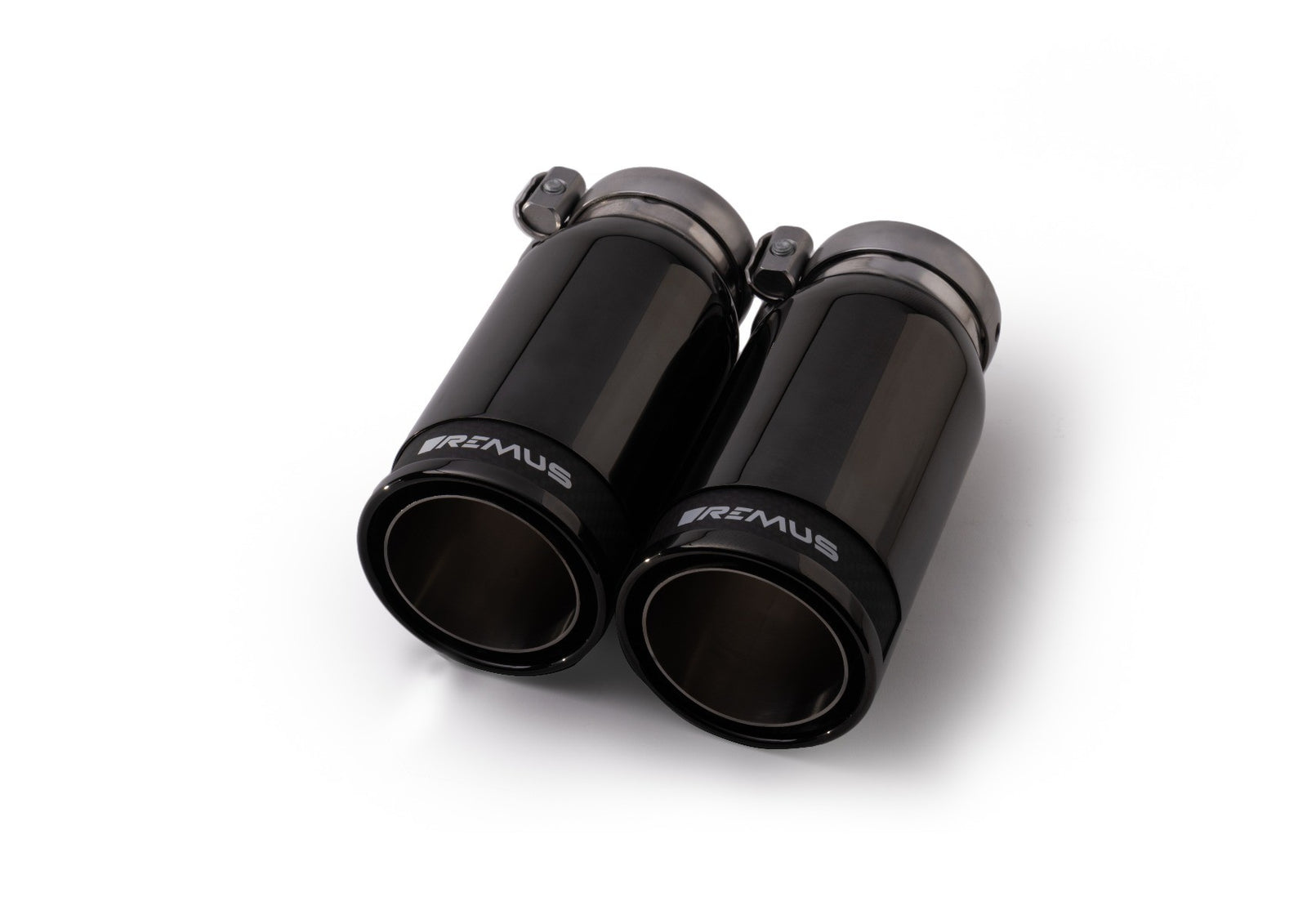 Set De 2 Colas REMUS De 84Mm Negras Insercion Carbono - REMUS original | APEXCORSE
