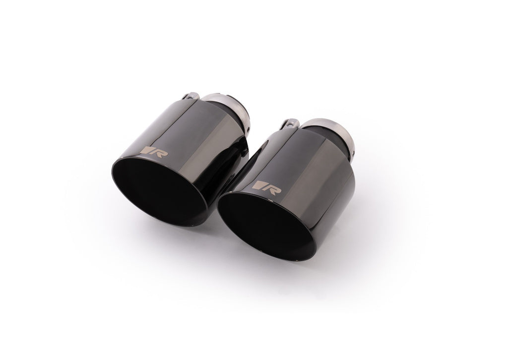 Set De 2 Colas REMUS 115Mm Corte Recto Angulado Cromo Negro - REMUS original | APEXCORSE