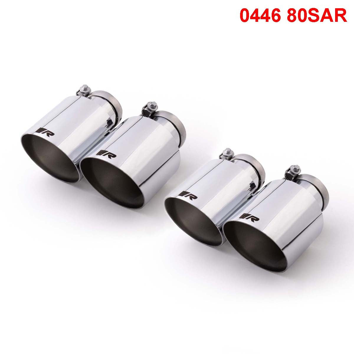 Set De 4 Colas REMUS 115Mm(Corta) Corte Recto Angulado Cromo - REMUS original | APEXCORSE