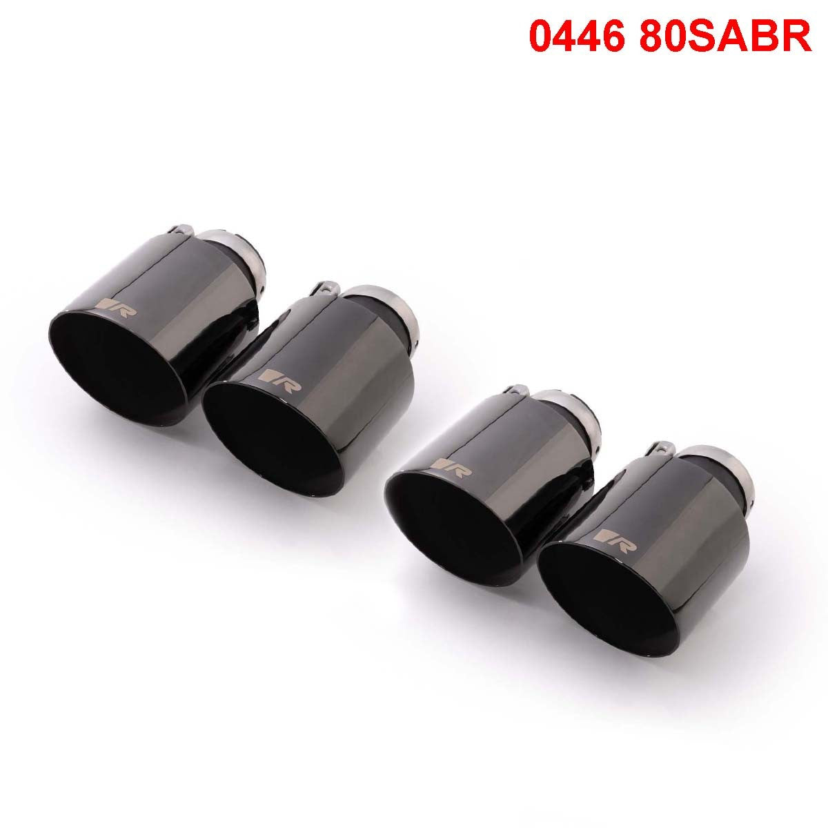 Set De 4 Colas REMUS 115Mm(Corta) Corte Recto Angulado Cromo Negro - REMUS original | APEXCORSE