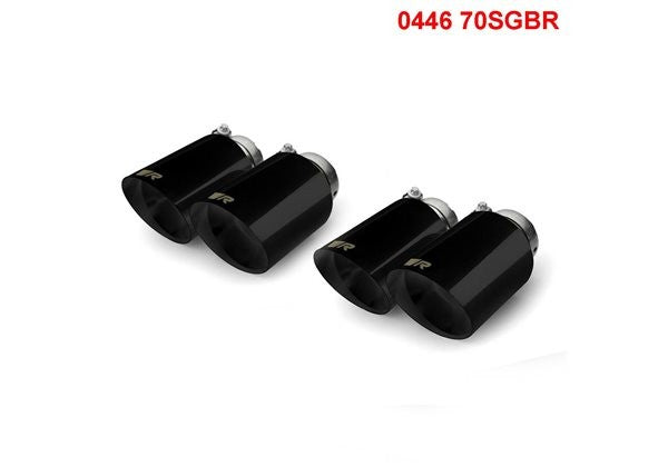 Set De 4 Colas REMUS De 102Mm(Corta) Corte Recto Y Angulado Cromo Negro - REMUS original | APEXCORSE