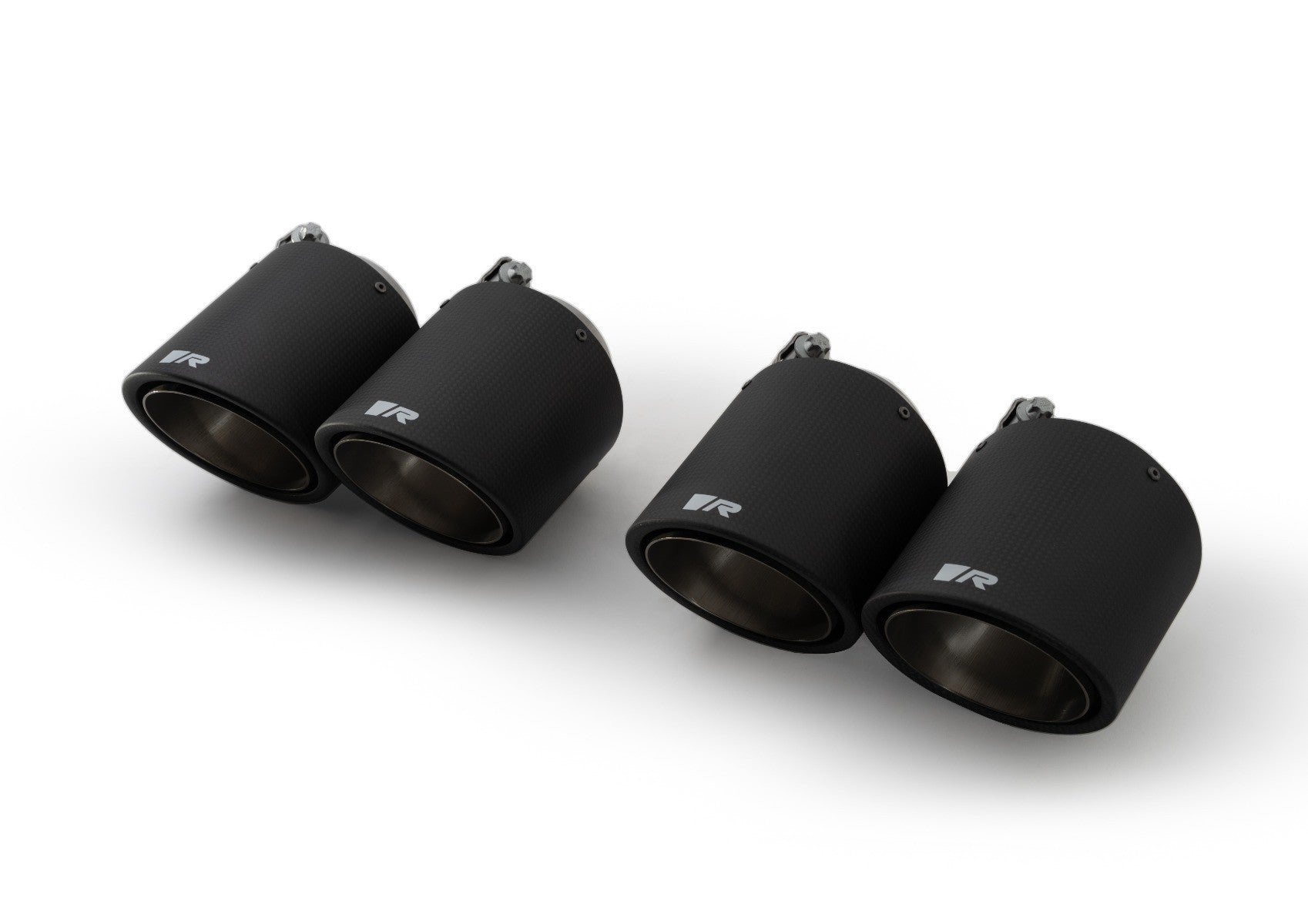 Set De 4 Colas REMUS De 102Mm(Corta) Angulado Carbono - REMUS original | APEXCORSE