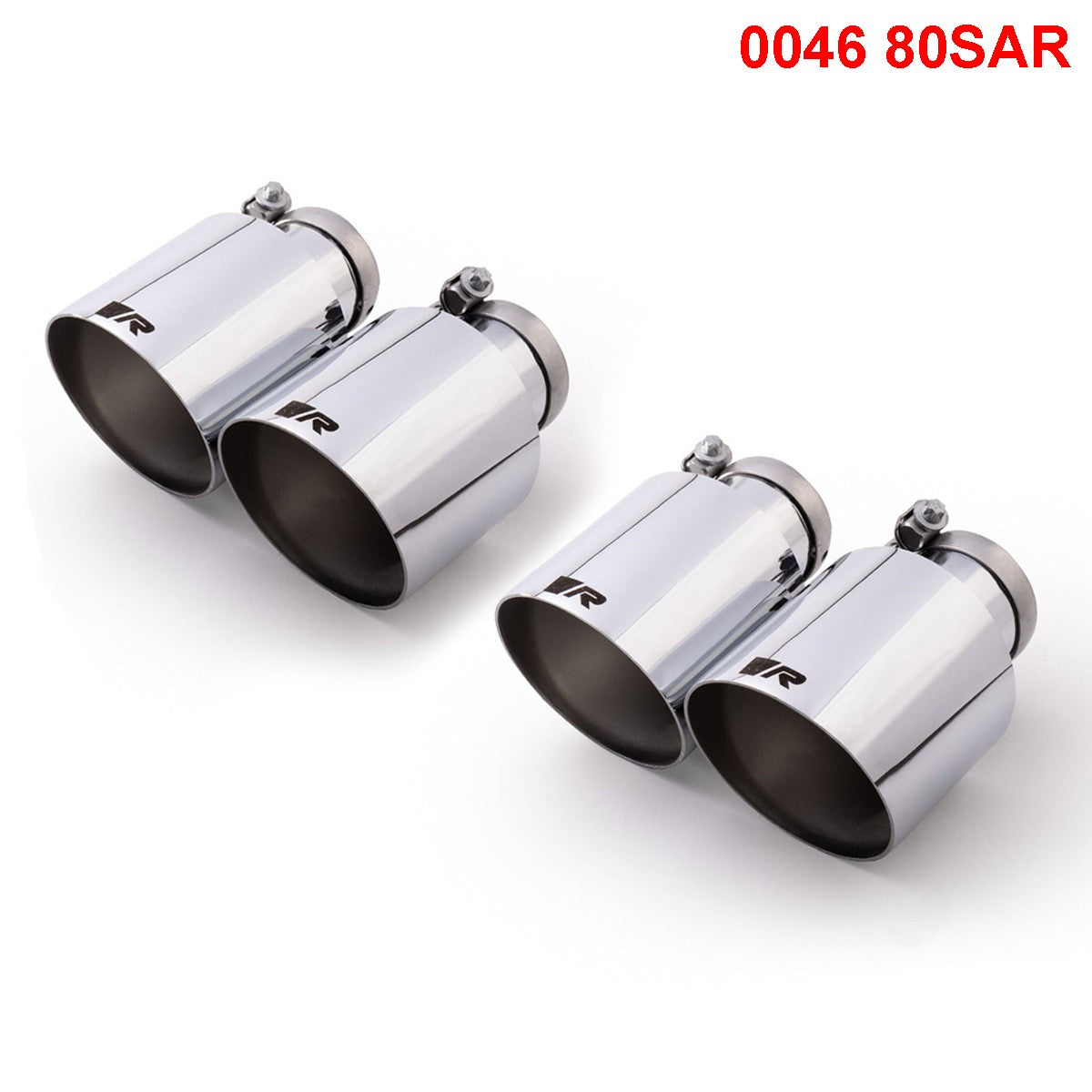 Set De 4 Colas REMUS 115Mm Corte Recto Angulado Cromo - REMUS original | APEXCORSE