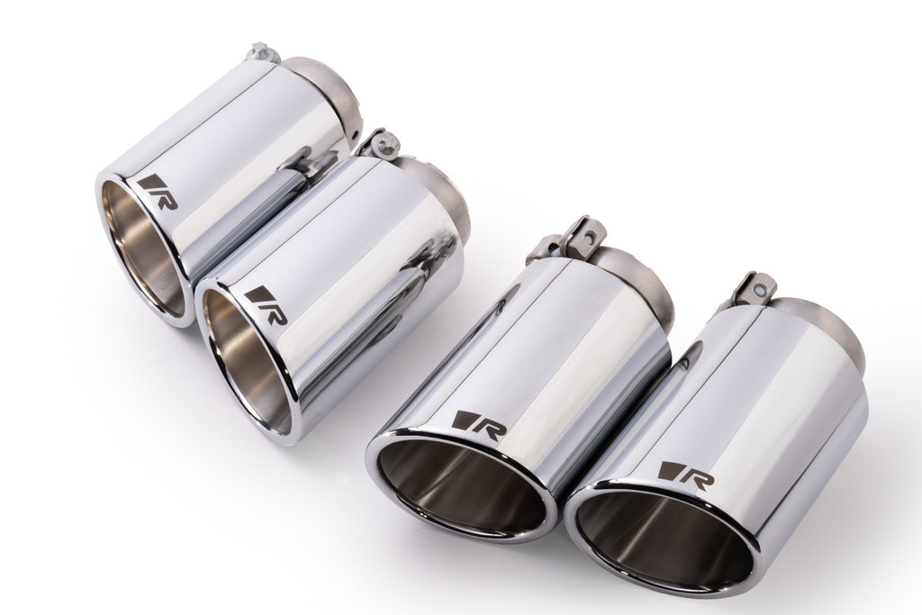 Set De 4 Colas REMUS De 102Mm Angulado Y Ladeado Cromo - REMUS original | APEXCORSE