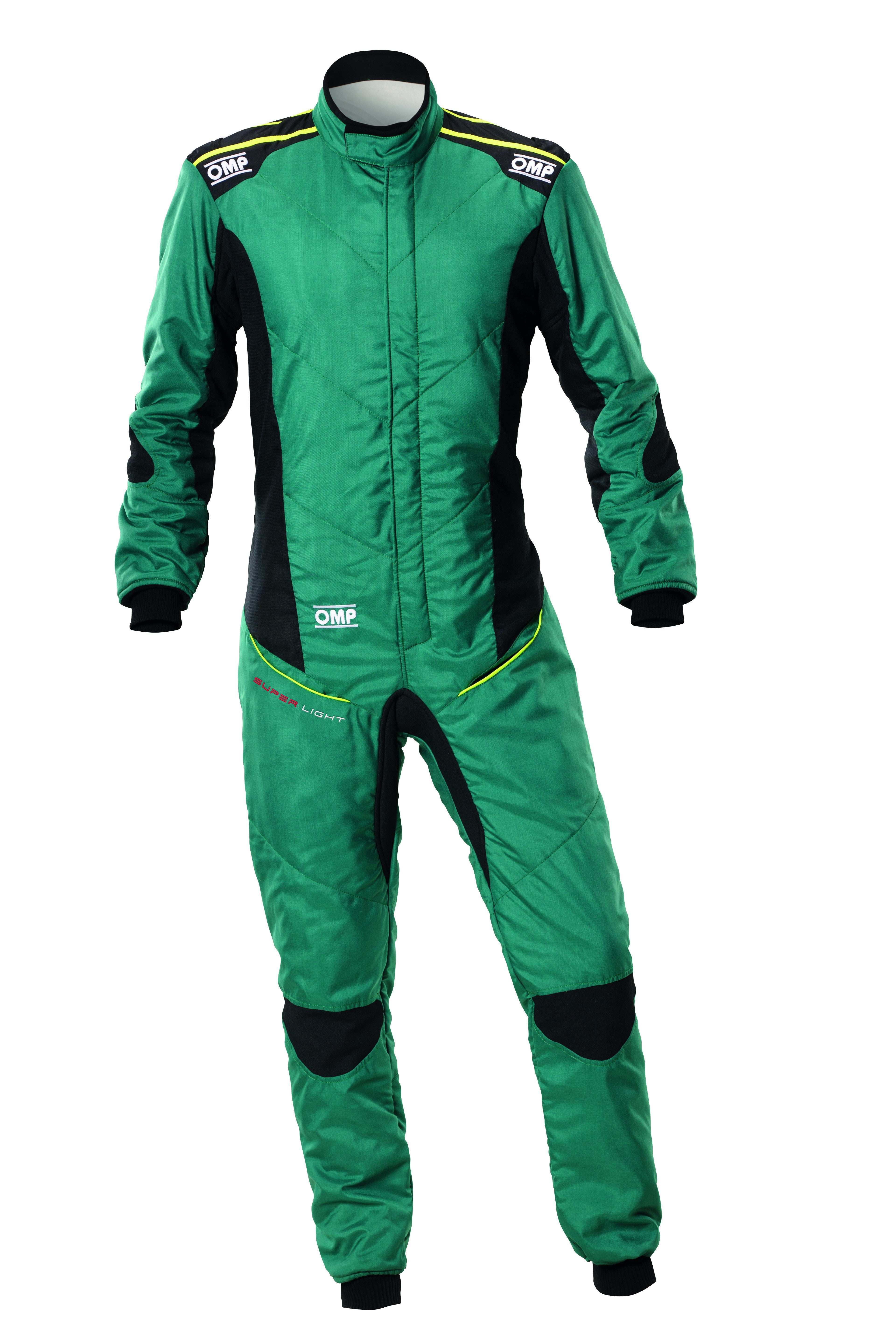 TRAJE DE CARRERAS OMP TECNICA SUPER LIGHT FIA 8856-2018 VERDE/FLUO AMARILLO TALLA 64 - OMP original APEXCORSE imagen 1
