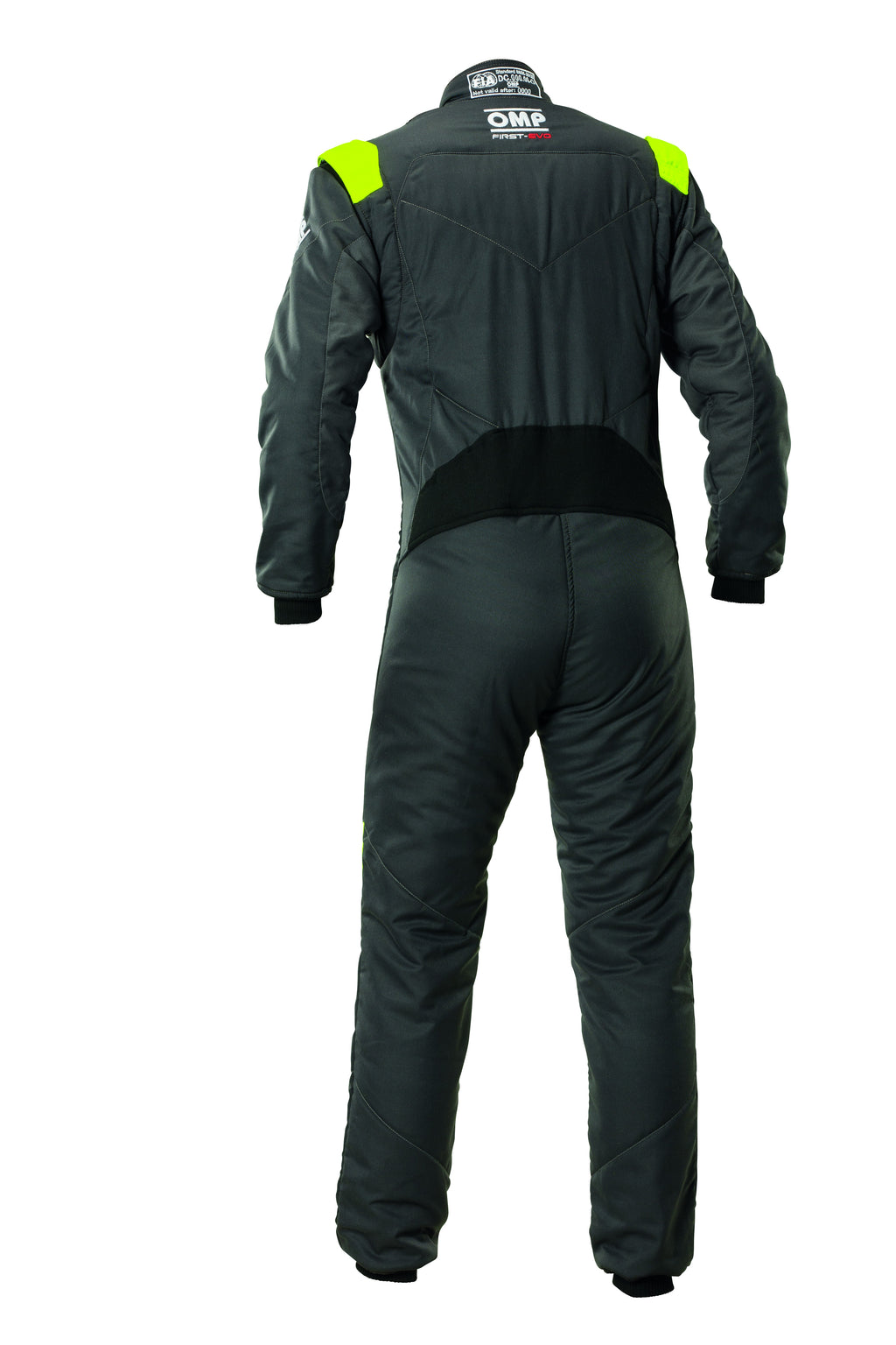 TRAJE DE CARRERAS OMP FIRST EVO MY2025 FIA 8856-2018 ANTRACITA / FLUO AMARILLO TALLA 64 - OMP original APEXCORSE imagen 2