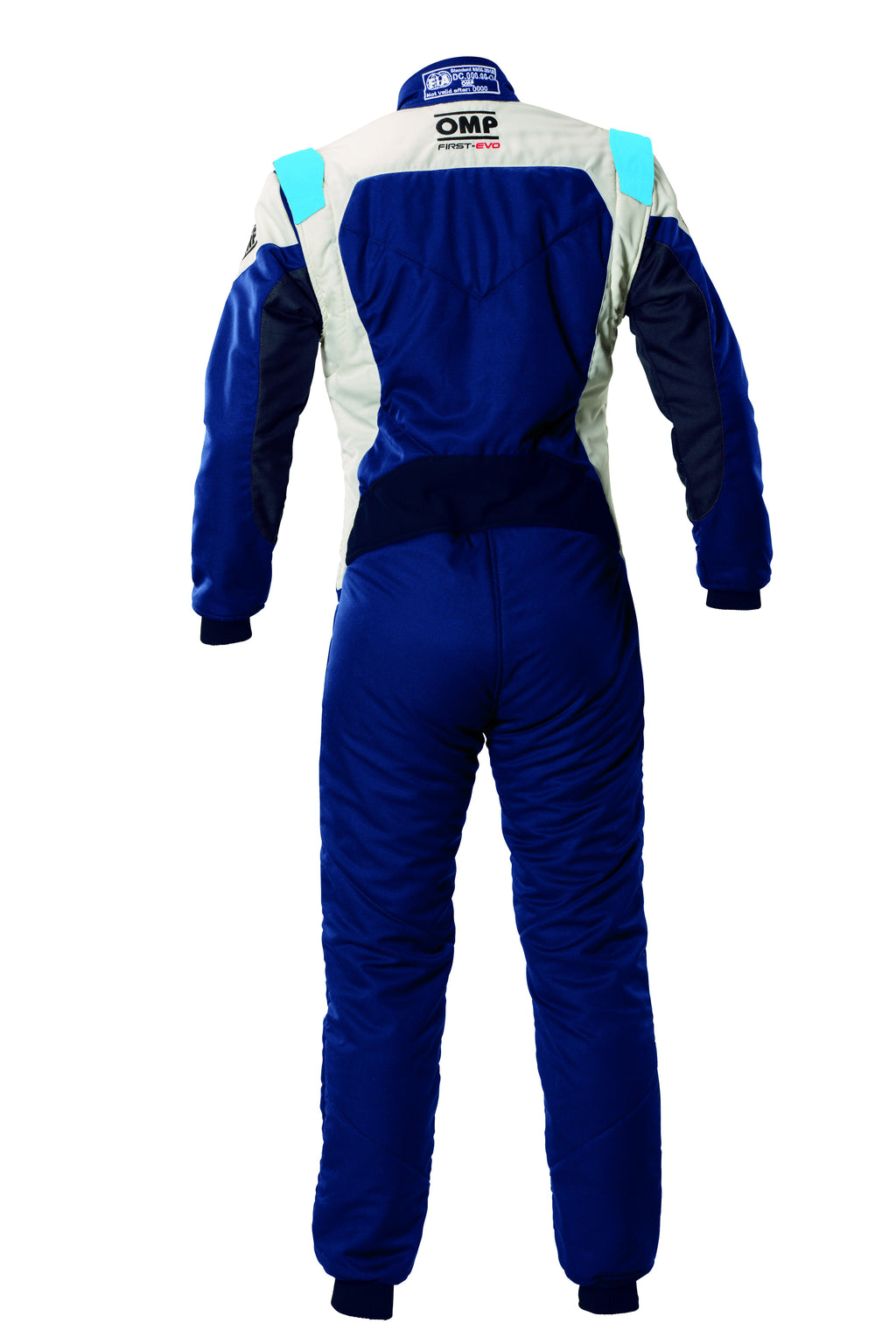 TRAJE DE CARRERAS OMP FIRST EVO MY2025 FIA 8856-2018 NAVY AZUL / CYAN TALLA 56 - OMP original APEXCORSE imagen 2