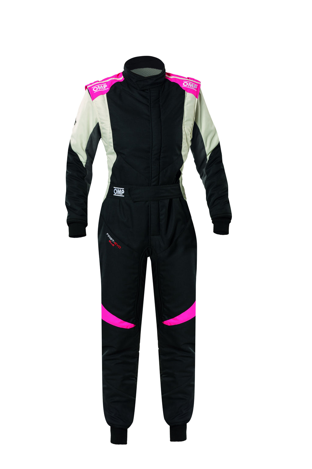 TRAJE DE CARRERAS OMP FIRST EVO ELLE MY2025 FIA 8856-2018 NEGRO / FUCSIA TALLA 40 - OMP original APEXCORSE imagen 1