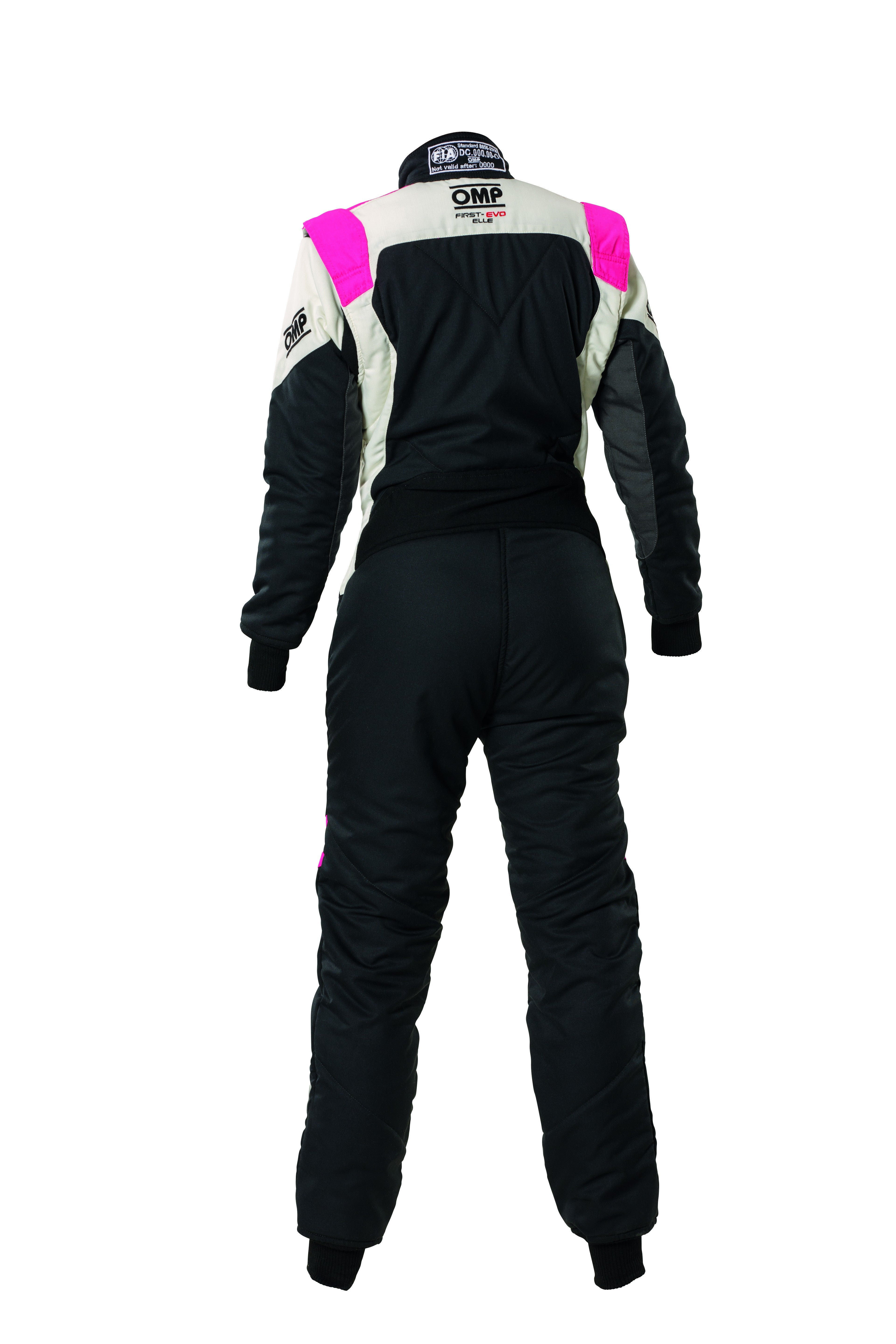 TRAJE DE CARRERAS OMP FIRST EVO ELLE MY2025 FIA 8856-2018 NEGRO / FUCSIA TALLA 40 - OMP original APEXCORSE imagen 2