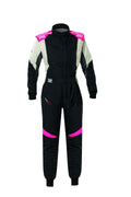 TRAJE DE CARRERAS OMP FIRST EVO ELLE MY2025 FIA 8856-2018 NEGRO / FUCSIA TALLA 44 - OMP original APEXCORSE imagen 1